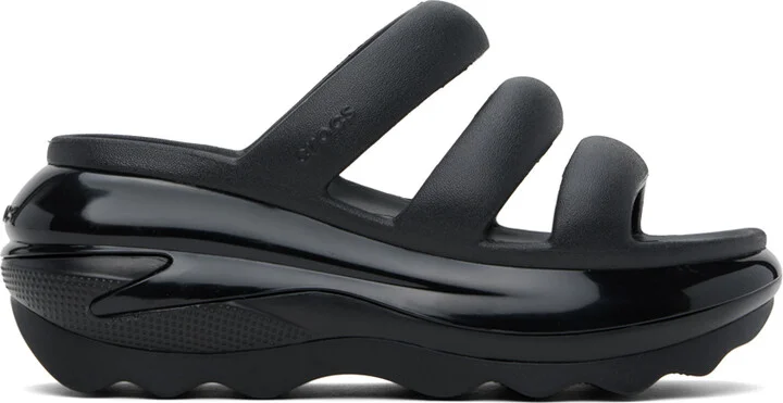Crocs Black Mega Crush Triple Strap Sandals