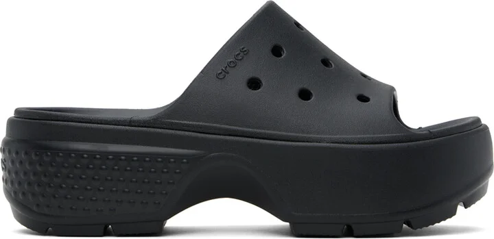 Crocs Black Stomp Slides