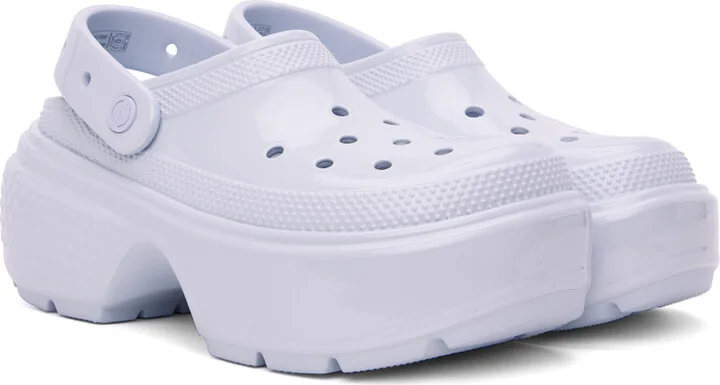 Crocs Blue Stomp High Shine Clogs - Image 4