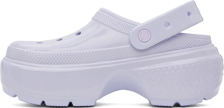 Crocs Blue Stomp High Shine Clogs - Image 3