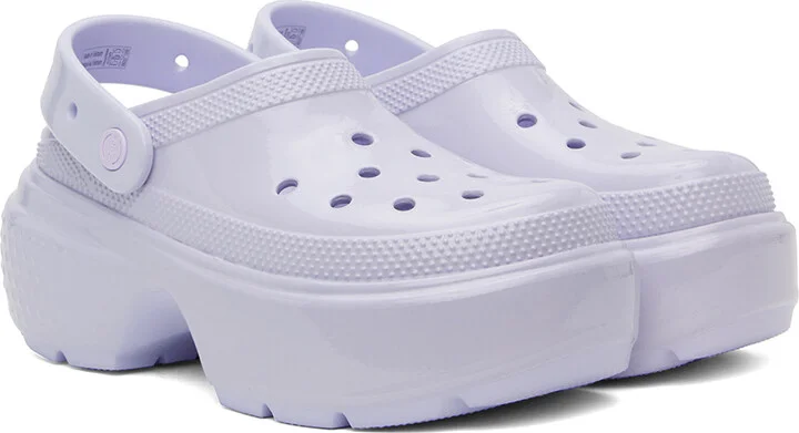 Crocs Blue Stomp High Shine Clogs - Image 4