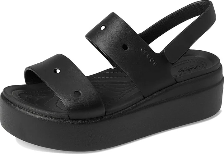 Crocs Brooklyn 4U Low Wedges Women's Sandals Black : 9 M, Synthetic - Image 5