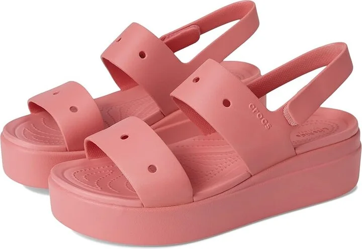 Crocs Brooklyn 4U Low Wedges Women's Sandals Hot Blush : 5 M, Synthetic