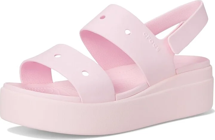 Crocs Brooklyn 4U Low Wedges Women's Sandals Pink Milk : 6 M, Synthetic - Image 5
