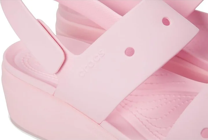 Crocs Brooklyn 4U Low Wedges Women's Sandals Pink Milk : 6 M, Synthetic - Image 7