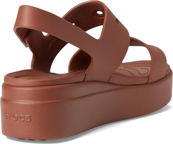 Crocs Brooklyn 4U Low Wedges Women's Sandals Rust : 5 M, Synthetic - Image 4