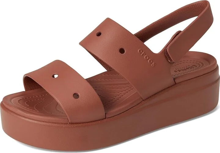 Crocs Brooklyn 4U Low Wedges Women's Sandals Rust : 5 M, Synthetic - Image 5