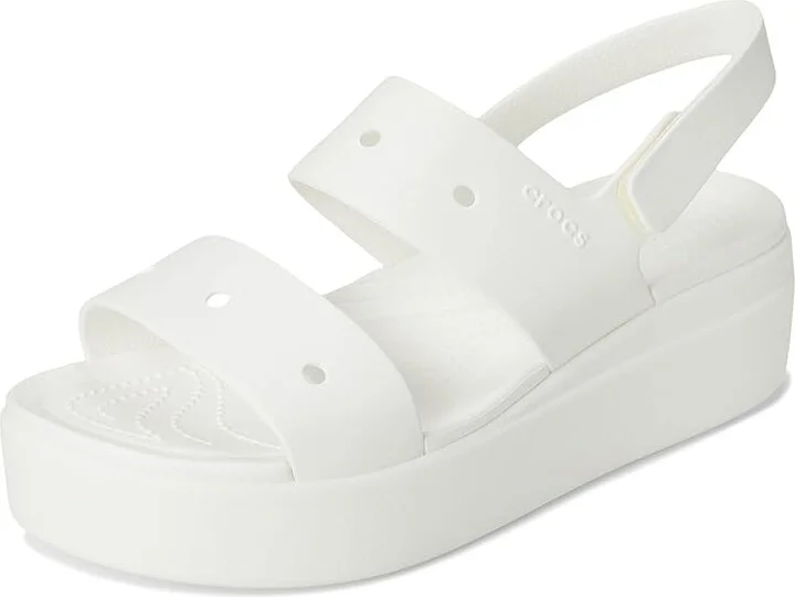 Crocs Brooklyn 4U Low Wedges Women's Sandals White : 4 M, Synthetic - Image 5