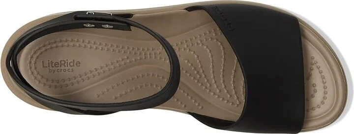 Crocs Brooklyn Ankle Strap Wedges Women's Shoes Black/Mushroom : 10 M - Image 2