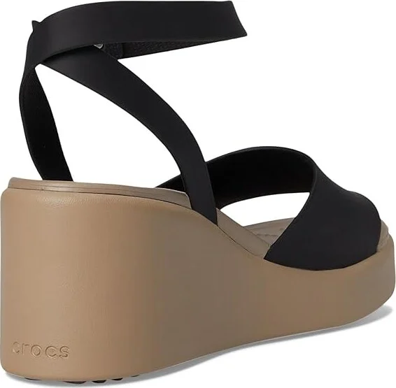 Crocs Brooklyn Ankle Strap Wedges Women's Shoes Black/Mushroom : 10 M - Image 4