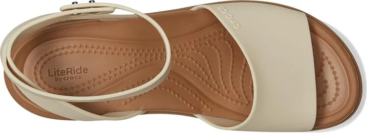 Crocs Brooklyn Ankle Strap Wedges Women's Shoes Sandstone/Sepia : 9 M - Image 2