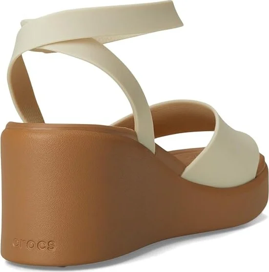 Crocs Brooklyn Ankle Strap Wedges Women's Shoes Sandstone/Sepia : 9 M - Image 4