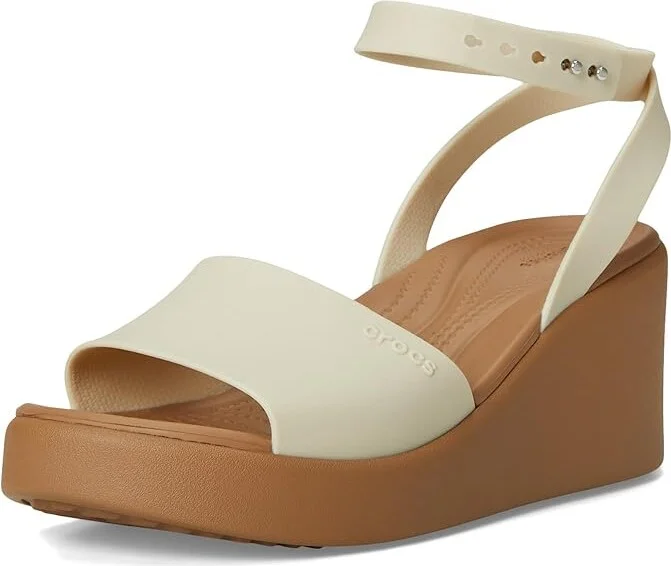 Crocs Brooklyn Ankle Strap Wedges Women's Shoes Sandstone/Sepia : 9 M - Image 5