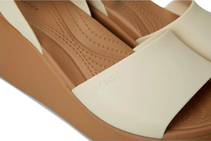 Crocs Brooklyn Ankle Strap Wedges Women's Shoes Sandstone/Sepia : 9 M - Image 7