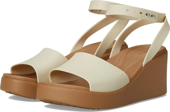 Crocs Brooklyn Ankle Strap Wedges Women's Shoes Sandstone/Sepia : 9 M