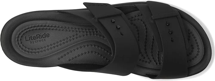 Crocs Brooklyn Buckle Low Low Women's Sandals Black : 11 M, Synthetic - Image 2