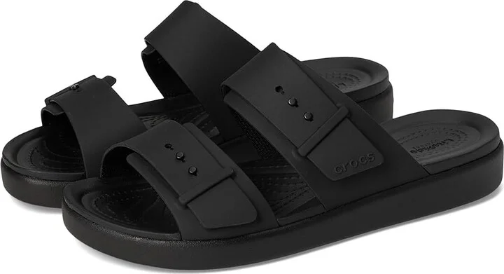 Crocs Brooklyn Buckle Low Low Women's Sandals Black : 11 M, Synthetic