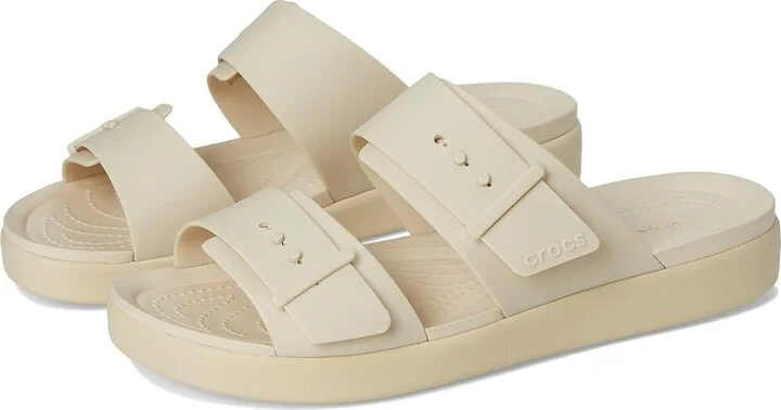 Crocs Brooklyn Buckle Low Low Women's Sandals Sandstone : 6 M, Synthetic