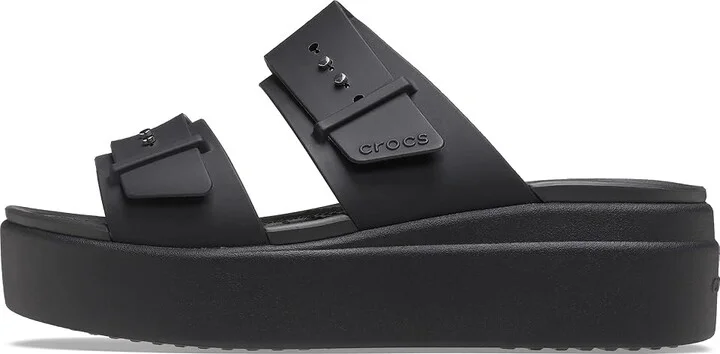 Crocs Brooklyn Buckle Low Wedge Women's Shoes Black 1 : 10 M - Image 6