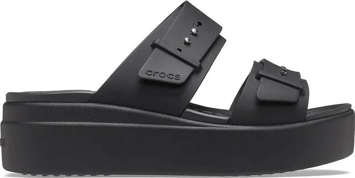 Crocs Brooklyn Buckle Low Wedge Women's Shoes Black 1 : 10 M - Image 7