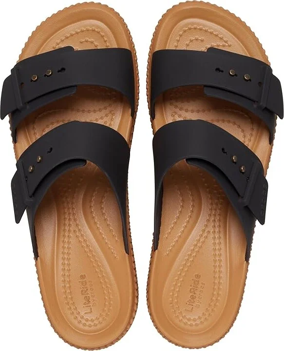 Crocs Brooklyn Buckle Low Wedge Women's Shoes Black : 4 M - Image 2