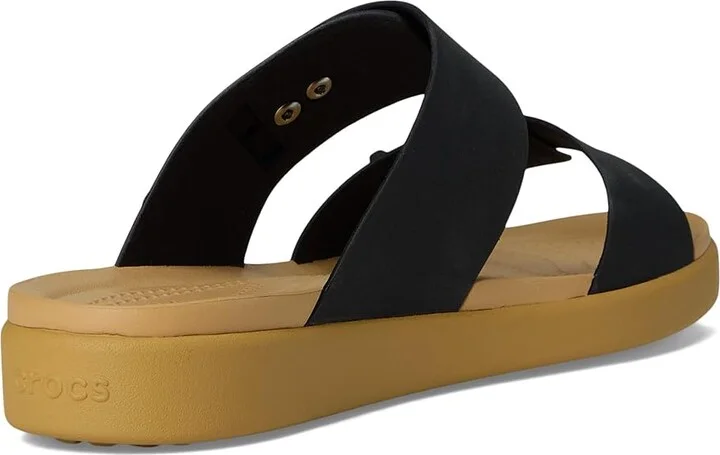 Crocs Brooklyn Buckle Low Wedge Women's Shoes Black/Tan : 9 M - Image 4