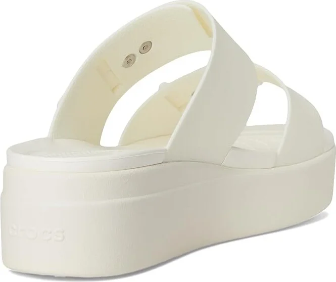 Crocs Brooklyn Buckle Low Wedge Women's Shoes Chalk 1 : 11 M - Image 4