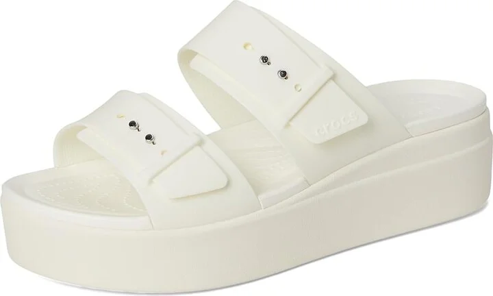 Crocs Brooklyn Buckle Low Wedge Women's Shoes Chalk 1 : 11 M - Image 5