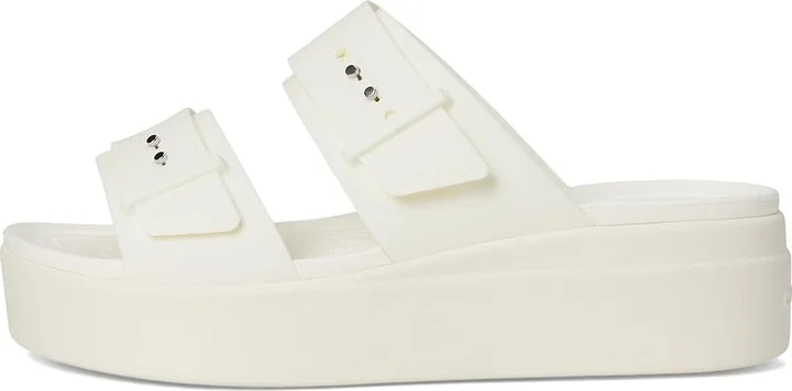 Crocs Brooklyn Buckle Low Wedge Women's Shoes Chalk 1 : 11 M - Image 6