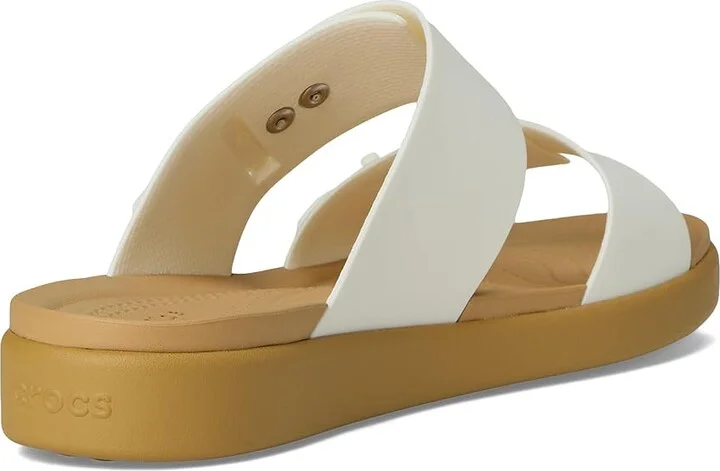 Crocs Brooklyn Buckle Low Wedge Women's Shoes Chalk/Tan : 8 M - Image 4