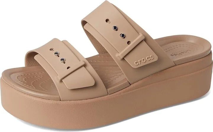 Crocs Brooklyn Buckle Low Wedge Women's Shoes Latte : 10 M - Image 5
