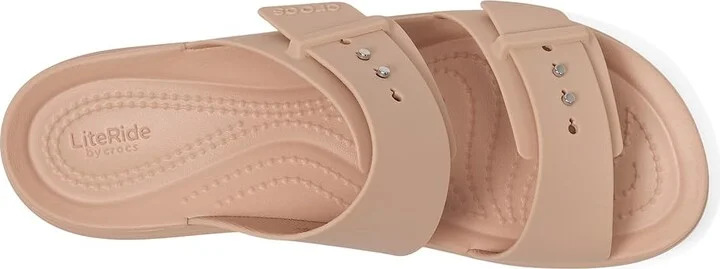 Crocs Brooklyn Buckle Low Wedge Women's Shoes Pink Caramel : 6 M - Image 2