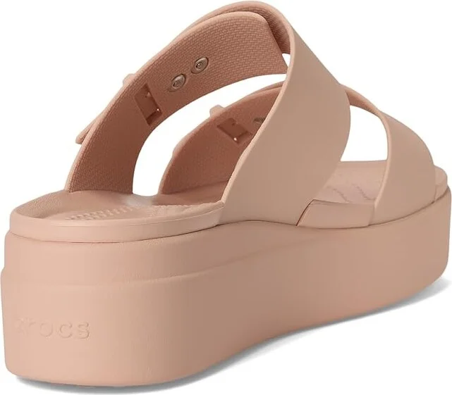 Crocs Brooklyn Buckle Low Wedge Women's Shoes Pink Caramel : 6 M - Image 4