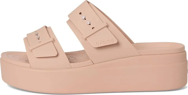 Crocs Brooklyn Buckle Low Wedge Women's Shoes Pink Caramel : 6 M - Image 6