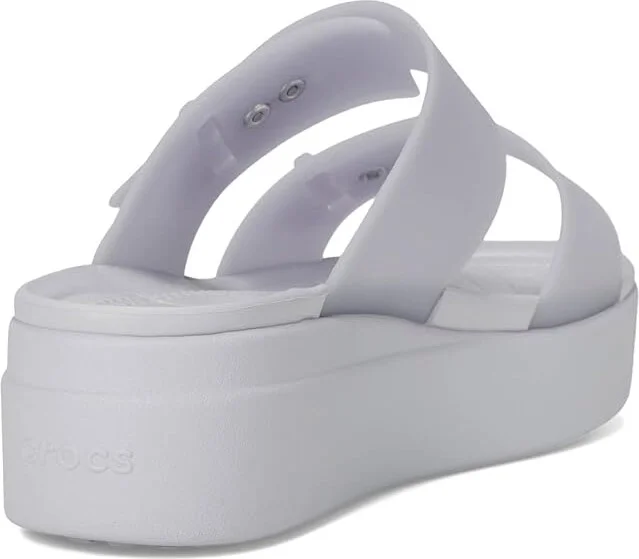 Crocs Brooklyn Buckle Low Wedge Women's Shoes Purple Moon : 5 M - Image 4