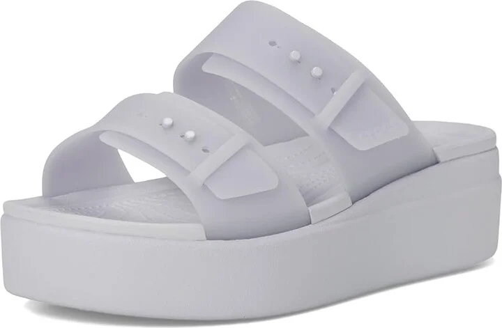 Crocs Brooklyn Buckle Low Wedge Women's Shoes Purple Moon : 5 M - Image 5