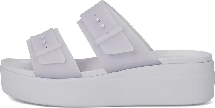 Crocs Brooklyn Buckle Low Wedge Women's Shoes Purple Moon : 5 M - Image 6