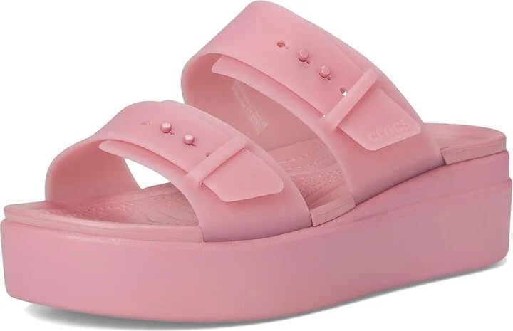 Crocs Brooklyn Buckle Low Wedge Women's Shoes Rosette : 11 M - Image 5