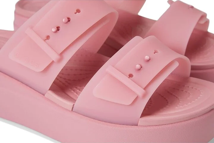 Crocs Brooklyn Buckle Low Wedge Women's Shoes Rosette : 11 M - Image 7