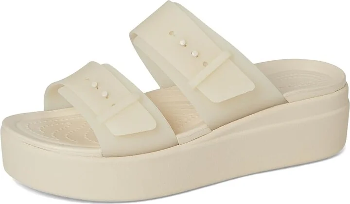 Crocs Brooklyn Buckle Low Wedge Women's Shoes Sandstone : 4 M - Image 5