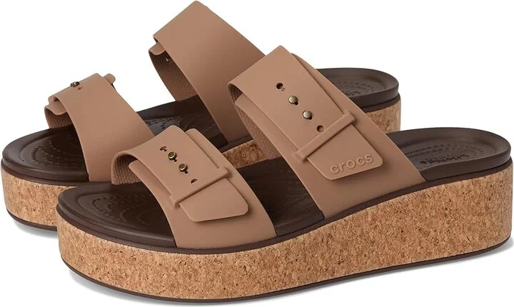 Crocs Brooklyn Cork Buckle Sandals Women's Sandals Milk Chocolate : 7 M