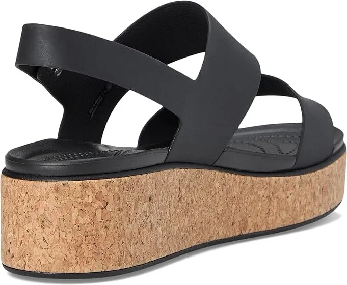 Crocs Brooklyn Cork Low Wedge Women's Sandals Black/Black : 7 M, Synthetic - Image 4