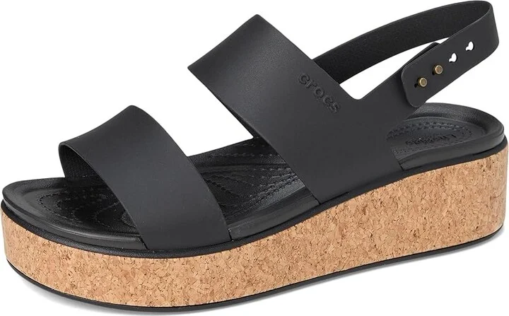 Crocs Brooklyn Cork Low Wedge Women's Sandals Black/Black : 7 M, Synthetic - Image 5