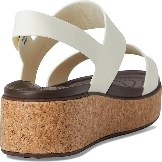 Crocs Brooklyn Cork Low Wedge Women's Sandals Chalk : 11 M, Synthetic - Image 4