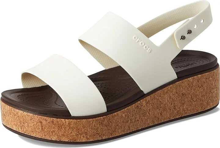 Crocs Brooklyn Cork Low Wedge Women's Sandals Chalk : 11 M, Synthetic - Image 5