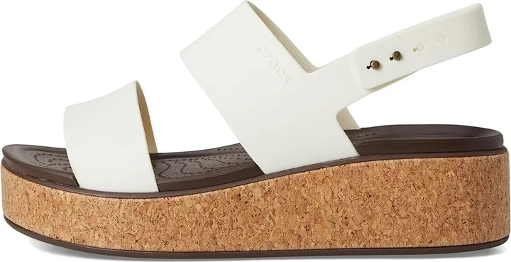 Crocs Brooklyn Cork Low Wedge Women's Sandals Chalk : 11 M, Synthetic - Image 6
