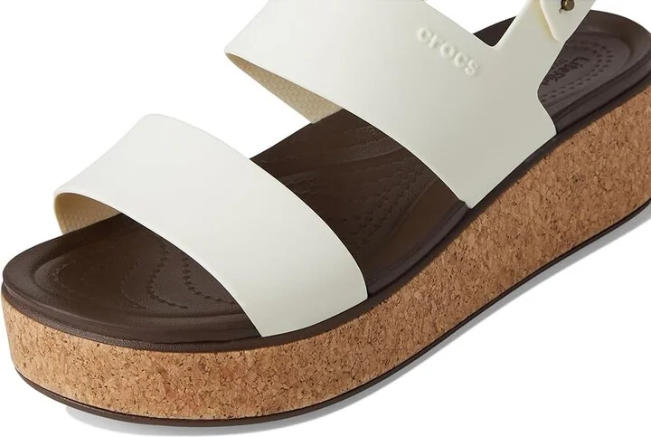 Crocs Brooklyn Cork Low Wedge Women's Sandals Chalk : 11 M, Synthetic - Image 7