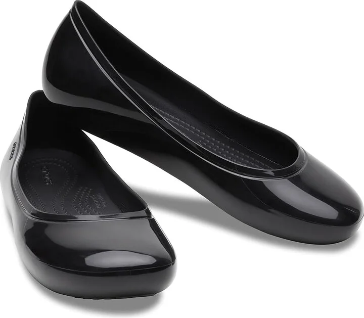 Crocs Brooklyn Flat Women's Shoes Black/High Shine : 5 M, Synthetic