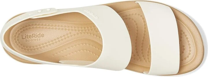 Crocs Brooklyn Low Wedge Women's Sandals Chalk/Tan : 4 M - Image 2