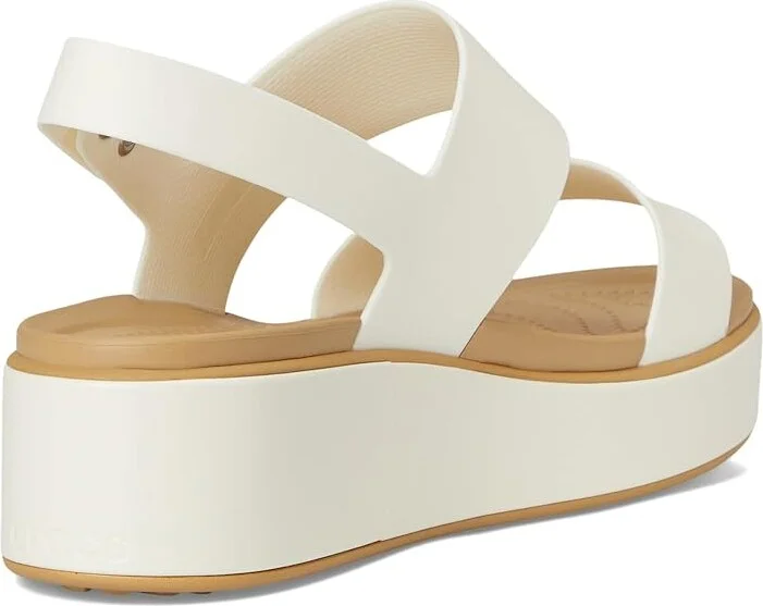 Crocs Brooklyn Low Wedge Women's Sandals Chalk/Tan : 4 M - Image 4
